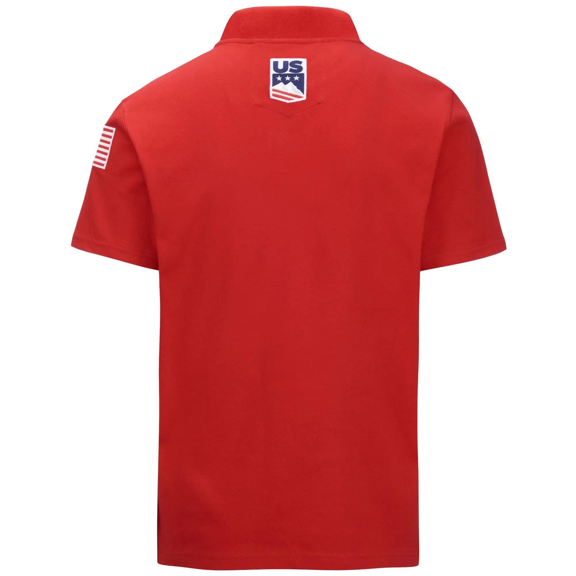 Polo da uomo donna in cotone rosso da sci 4/7