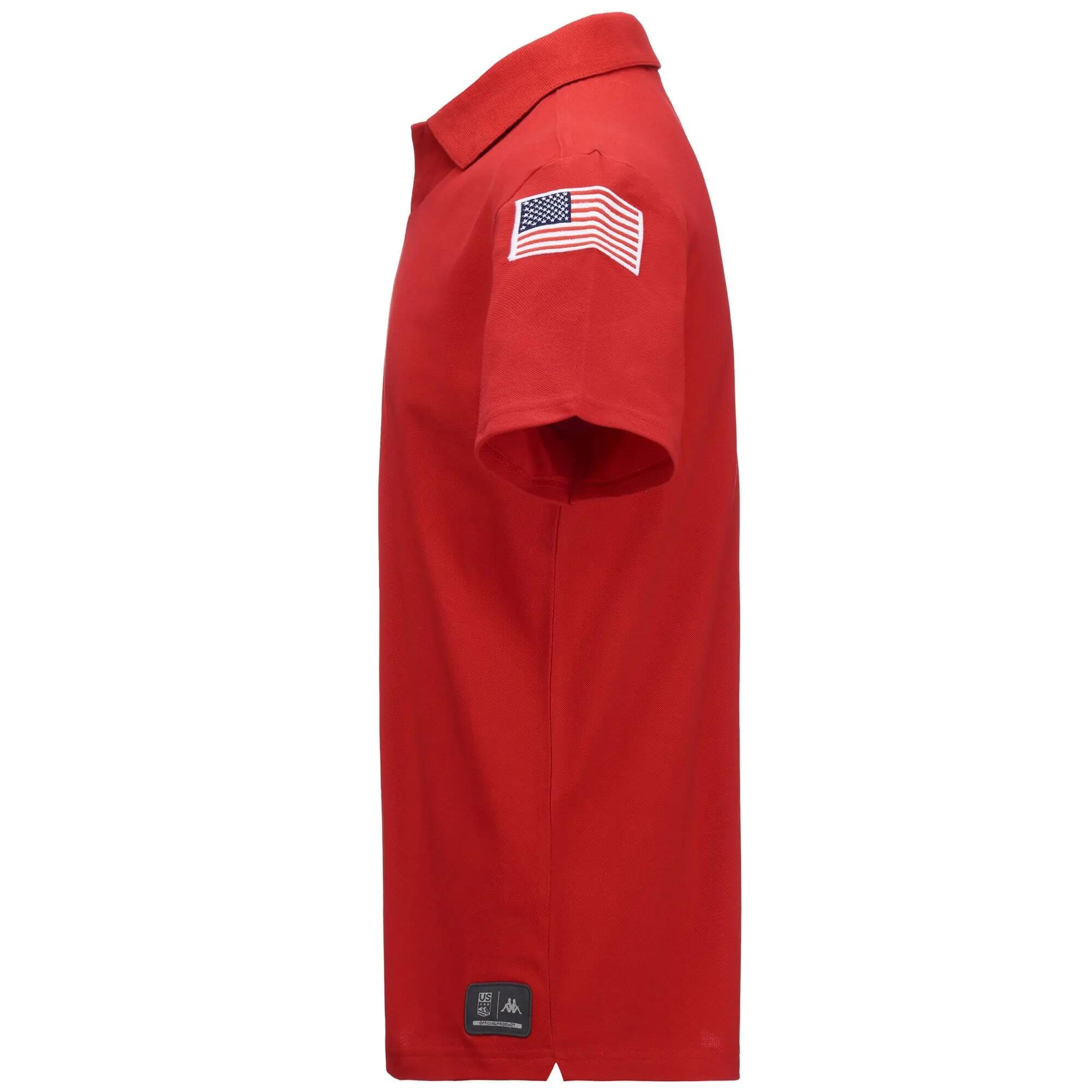 Polo da uomo donna in cotone rosso da sci 3/7