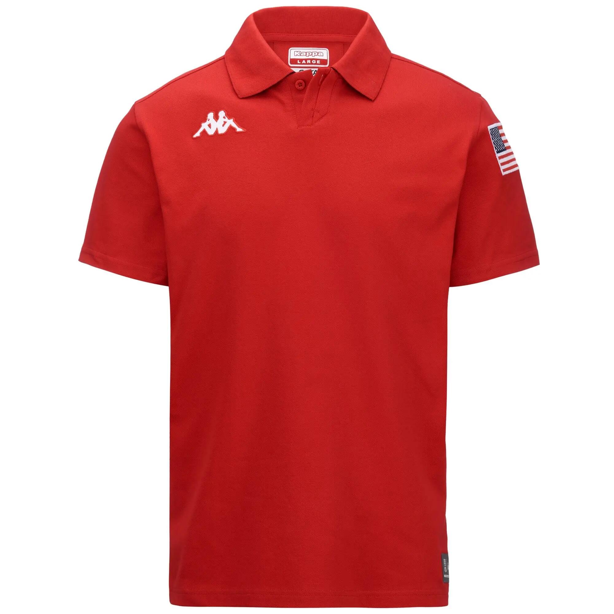 Polo da uomo donna in cotone rosso da sci 2/7