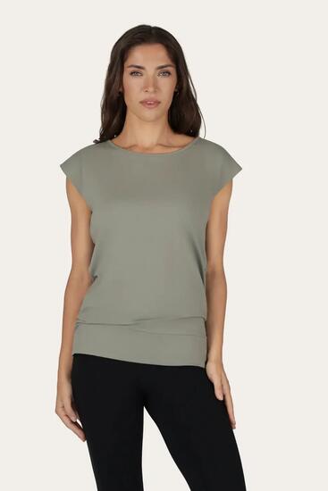 T-shirt de Yoga et Pilates couple ample Asana - Gris