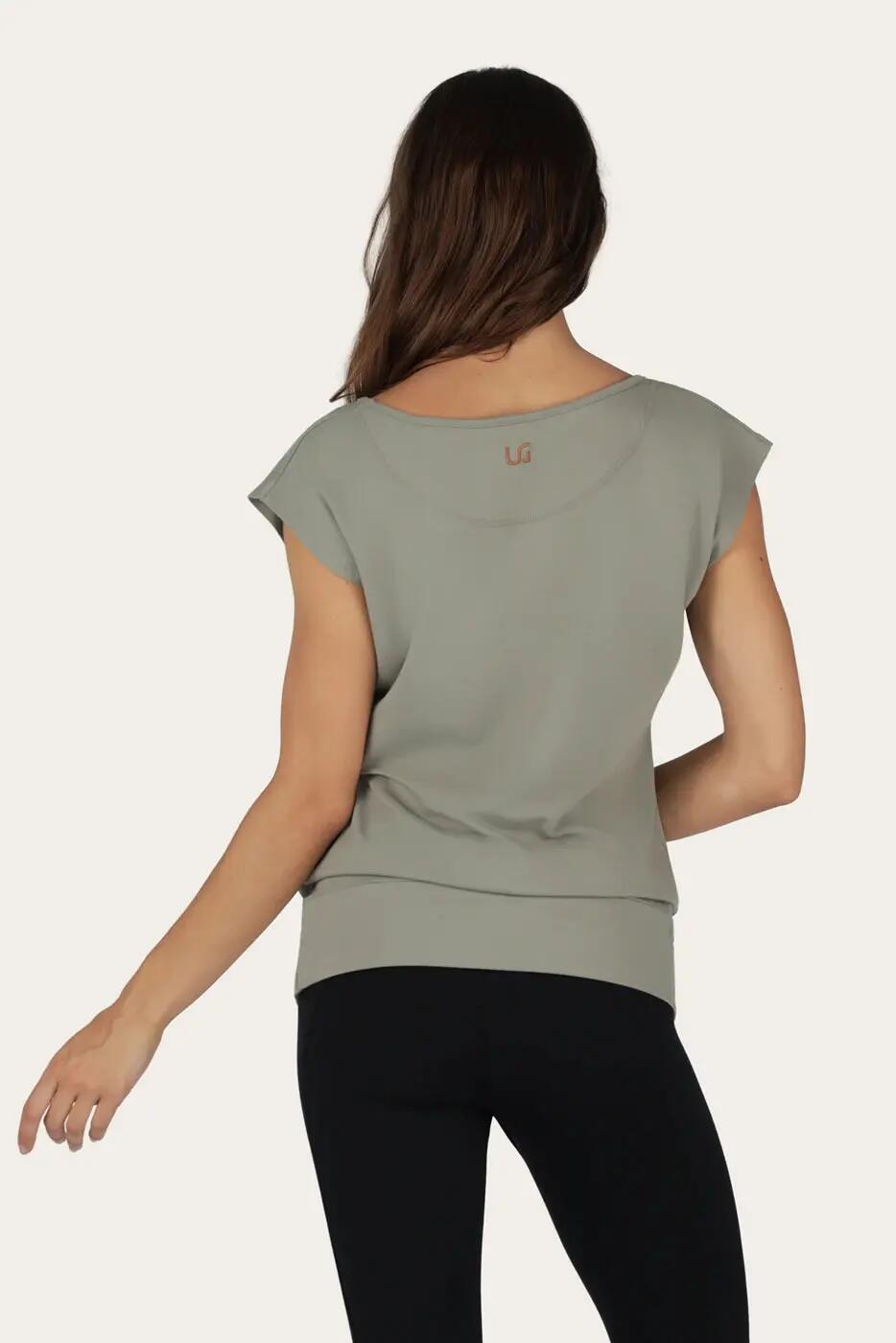 T-shirt de Yoga et Pilates couple ample Asana  - Gris 3/6