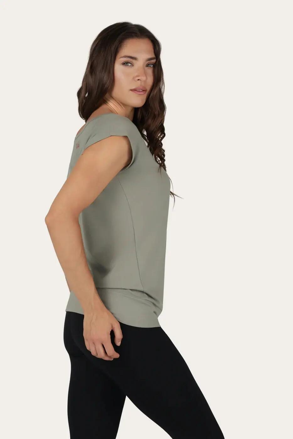 T-shirt de Yoga et Pilates couple ample Asana  - Gris 2/6