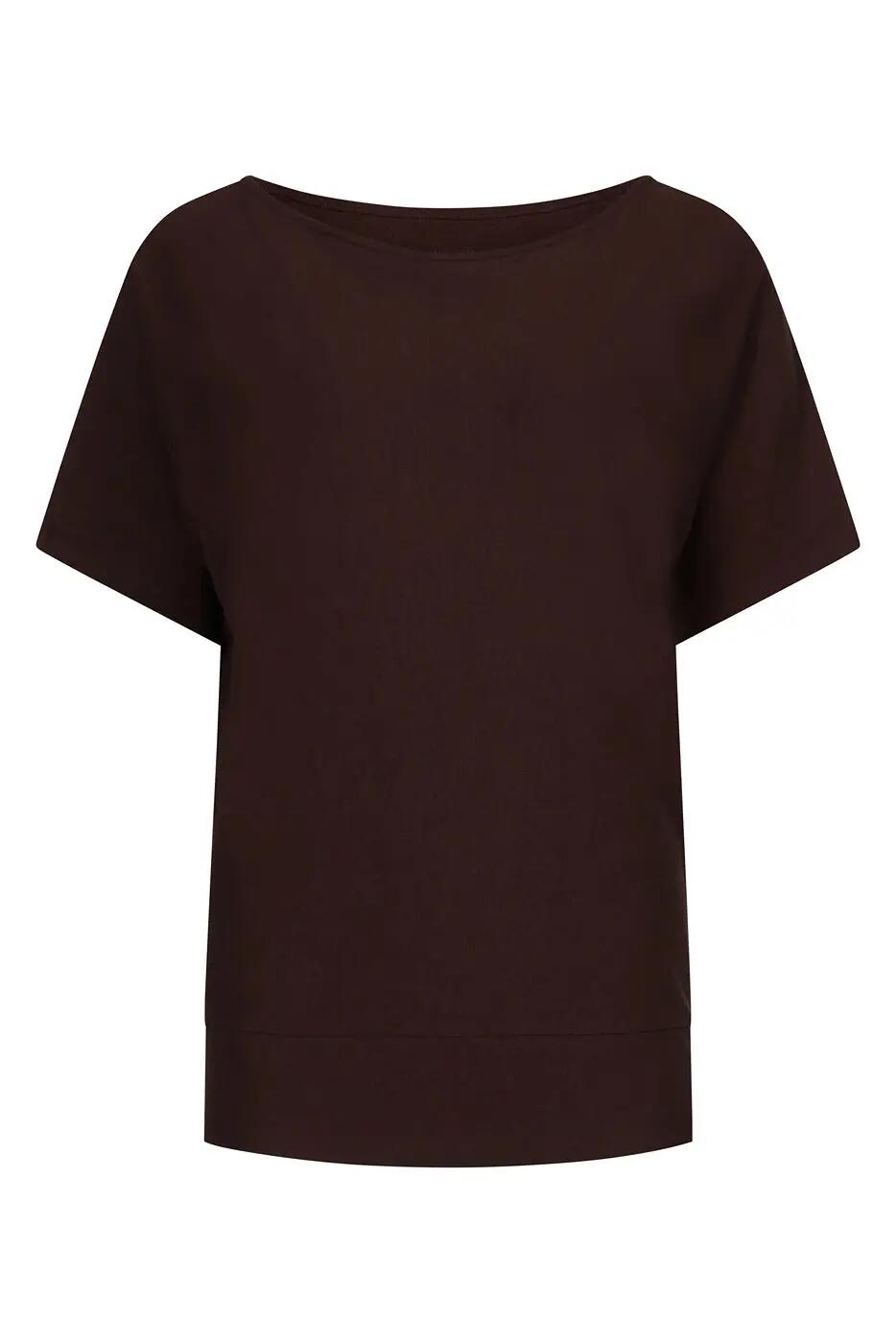 T-shirt Yoga & Pilates Budhi Coupe Ample, manche chauve-souris - Cacao 5/6