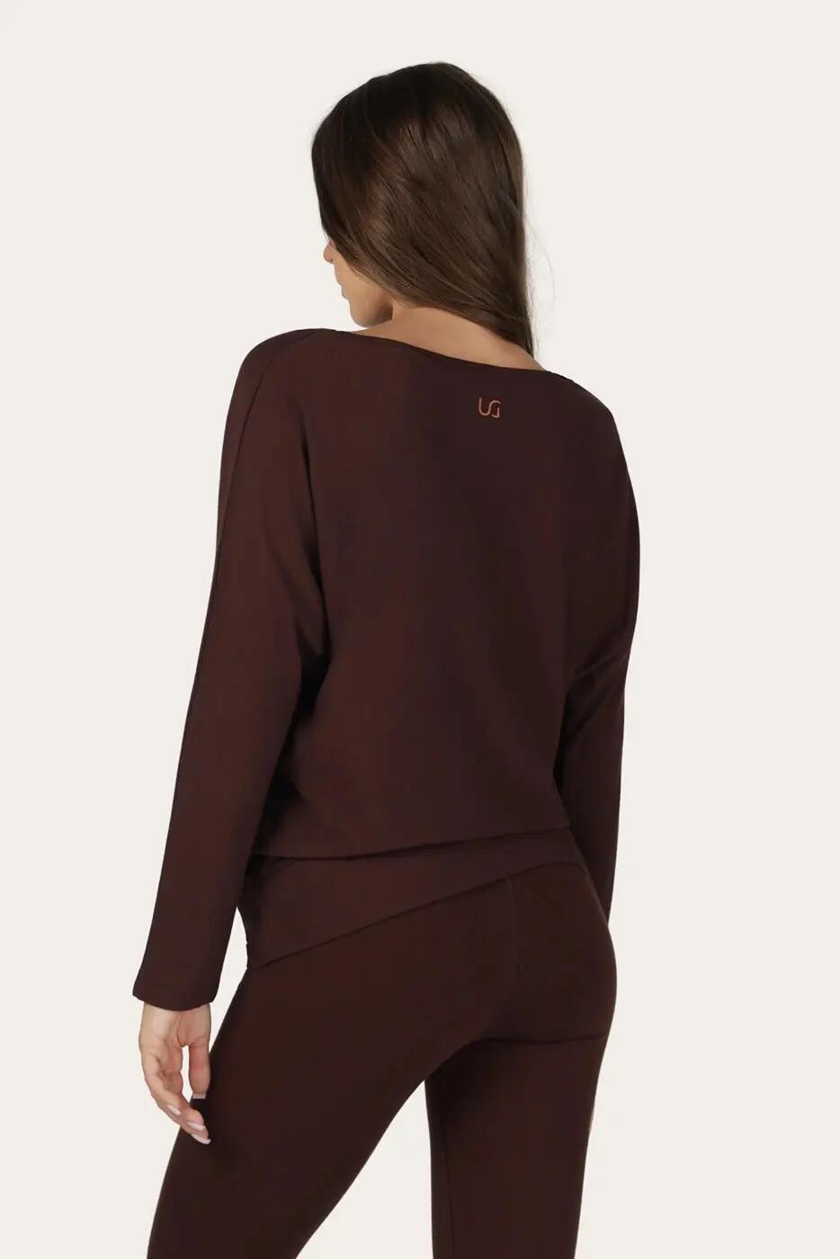 Loosefit batwing Budhi Longsleeve Yoga en Pilates Shirt - Cacao 3/6