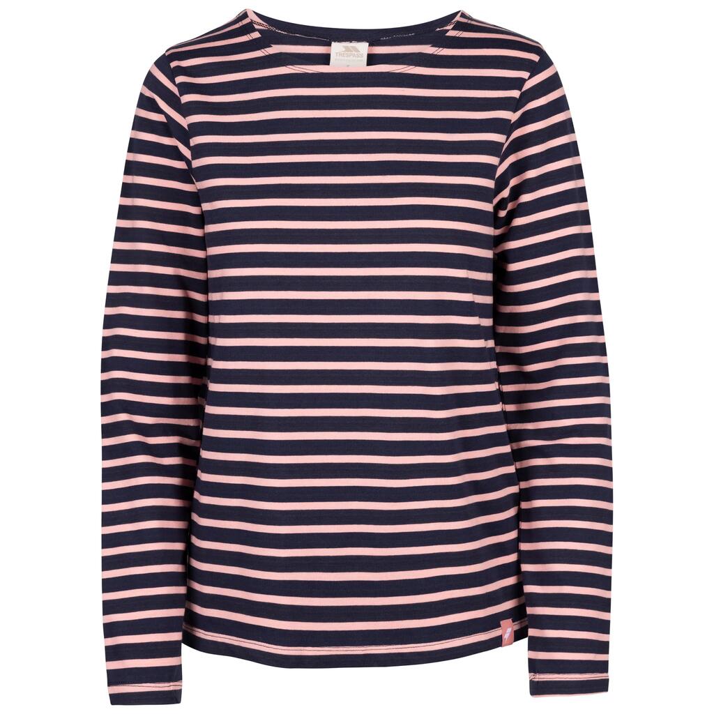 Women's Casual Top Ladies Long Sleeve Stripe Print Round Neck Top Karen