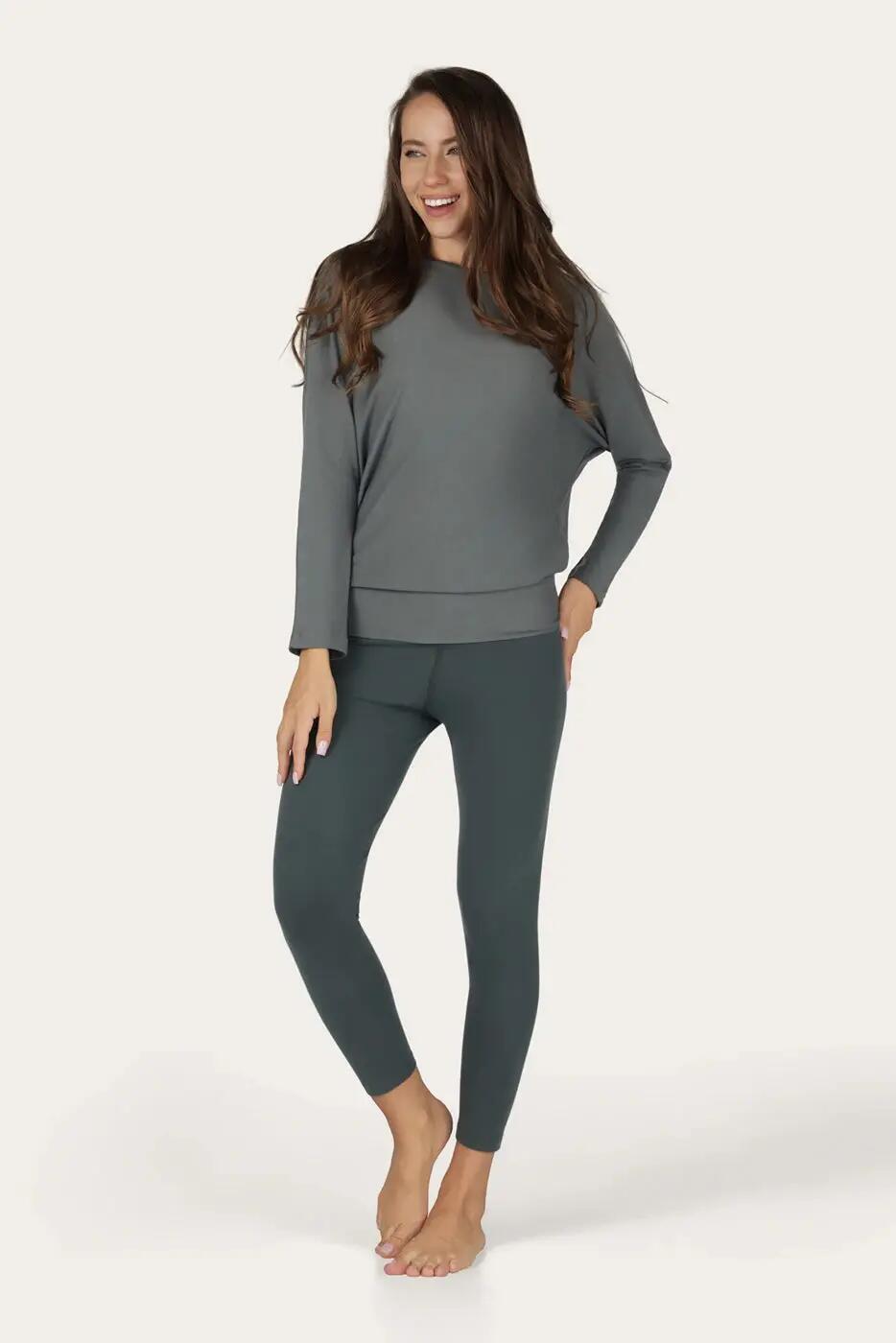 Loosefit batwing Budhi Longsleeve Yoga en Pilates Shirt - Jade 4/6