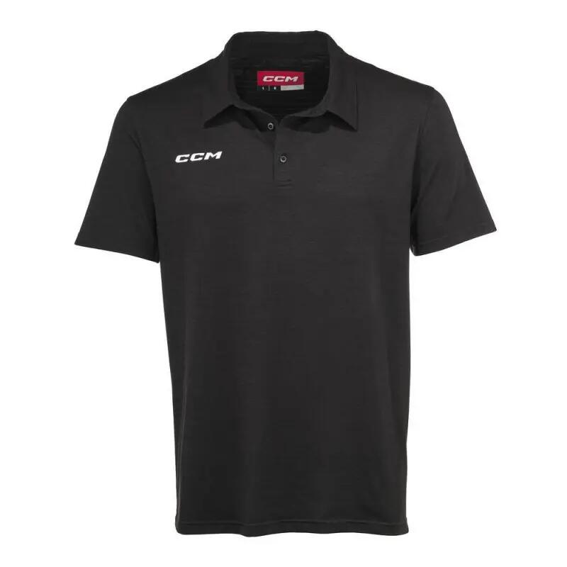 CCM tricou polo cambrat, negru, XXL