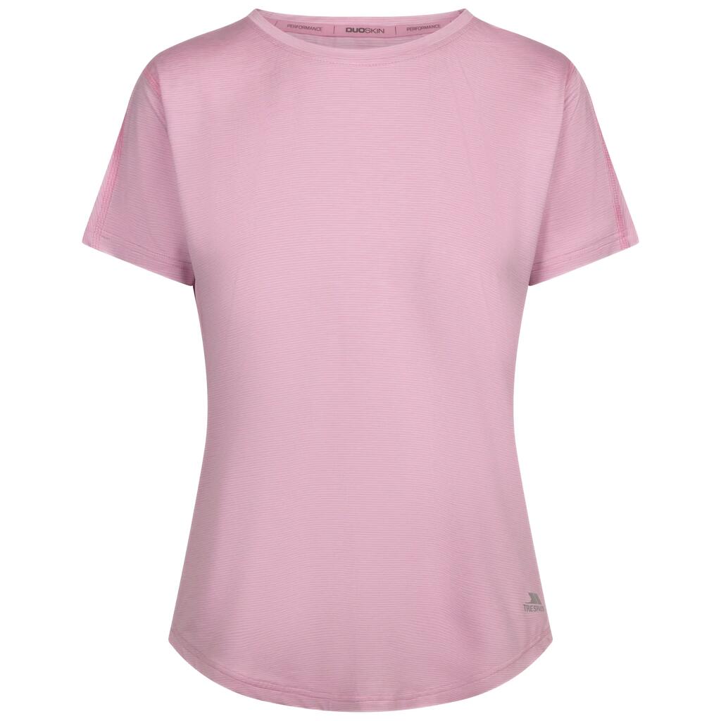 Womens Active Top Short Sleeve Round Neck Stripe - Muskwa