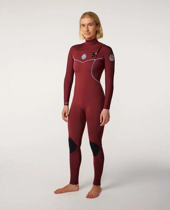 Surfwetsuit Dames Dawn Patrol 3/2 mm met borstrits - Slate