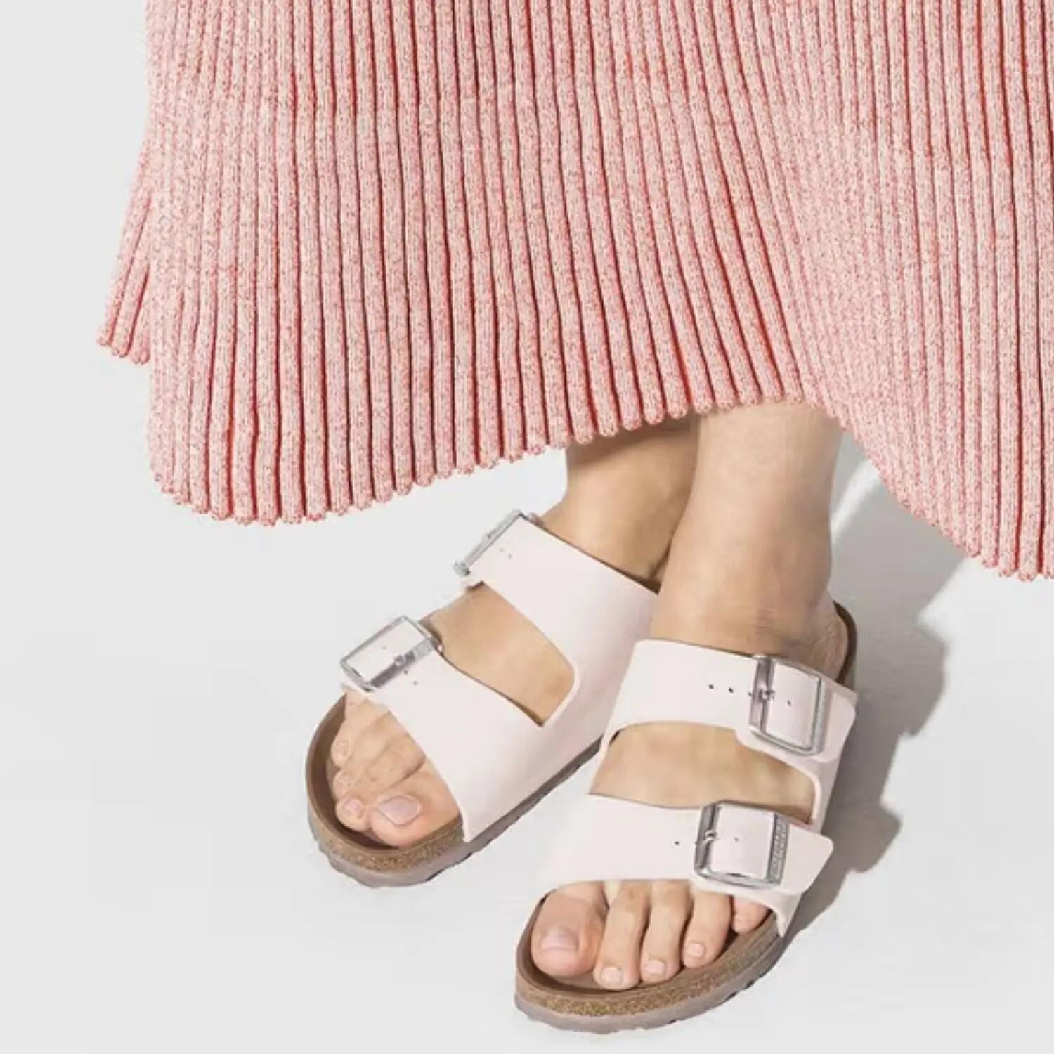 Tongs pour femmes Birkenstock Arizona BS birko-flor vegan rose clair 6/6