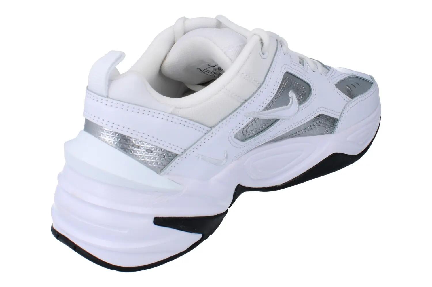 Nike M2K Tekno White Metallic Silver Black (Women's) 3/6