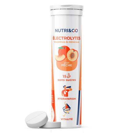 Electrolytes hydratation Goût Pêche - 15 pastilles