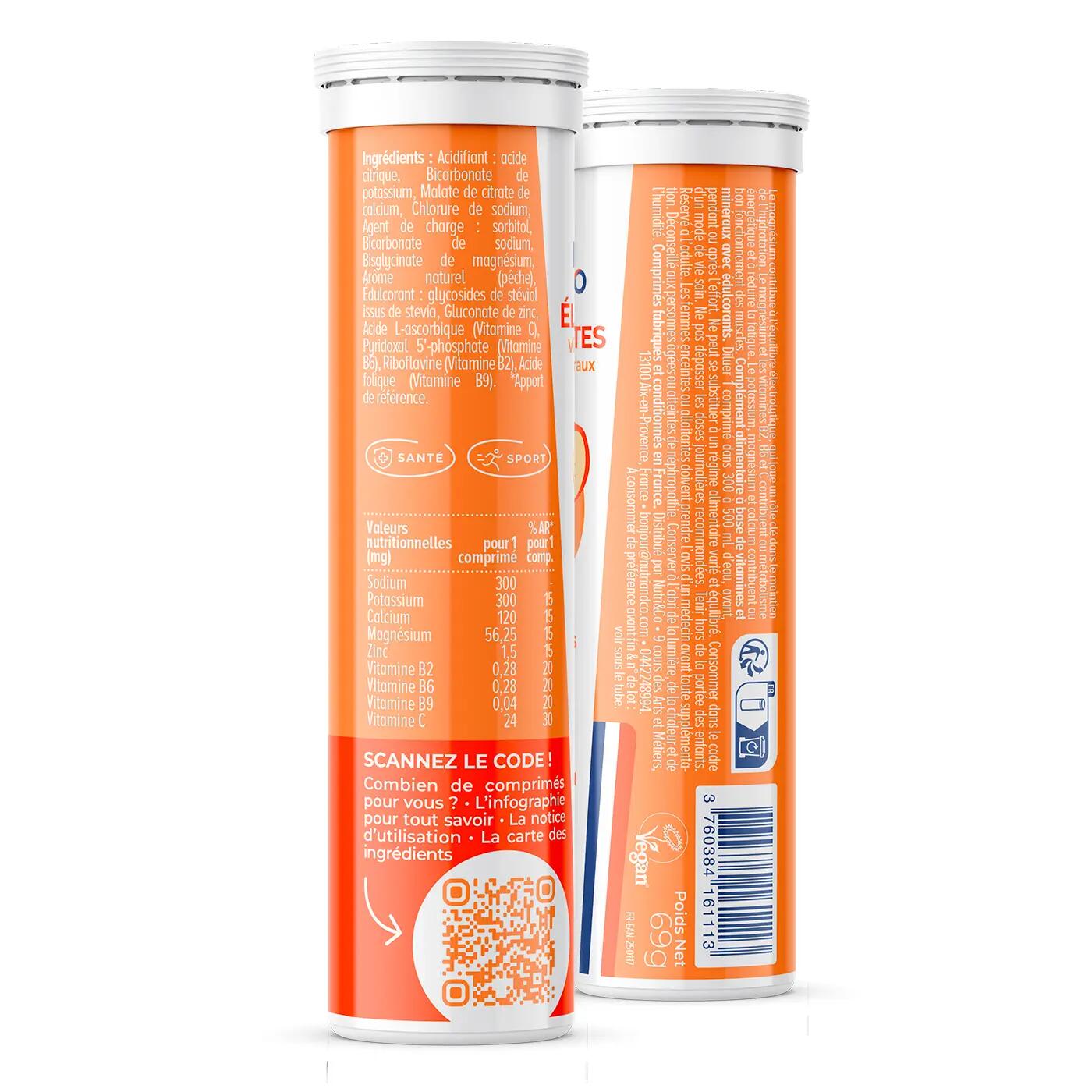 Electrolytes hydratation Goût Pêche - 15 pastilles 2/2