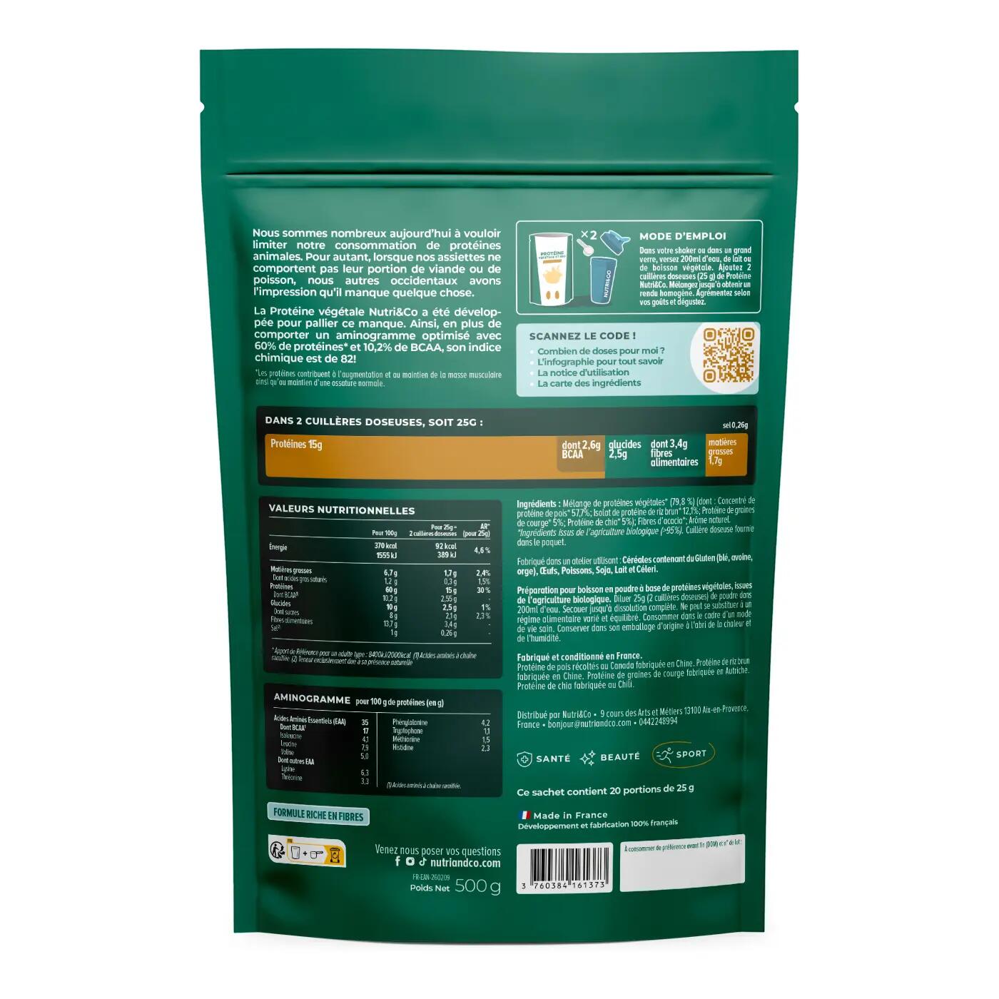 Protéine Vegan Bio - Masse Musculaire - Goût Neutre - 500g 2/3