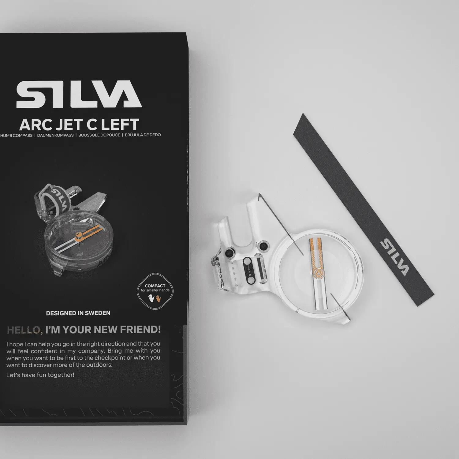Boussole de pouce pour course d'orientation Silva Arc Jet C Gauche 5/8