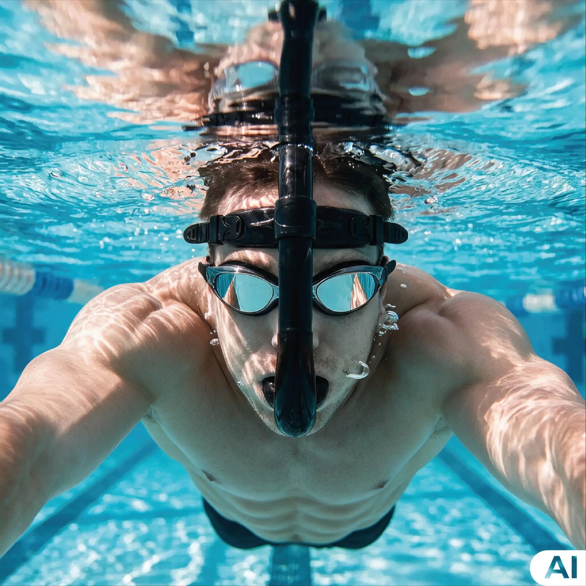 Rurka fajka czołowa pływacka treningowa na basen Aqua-Sport Air Snorkel 10/11