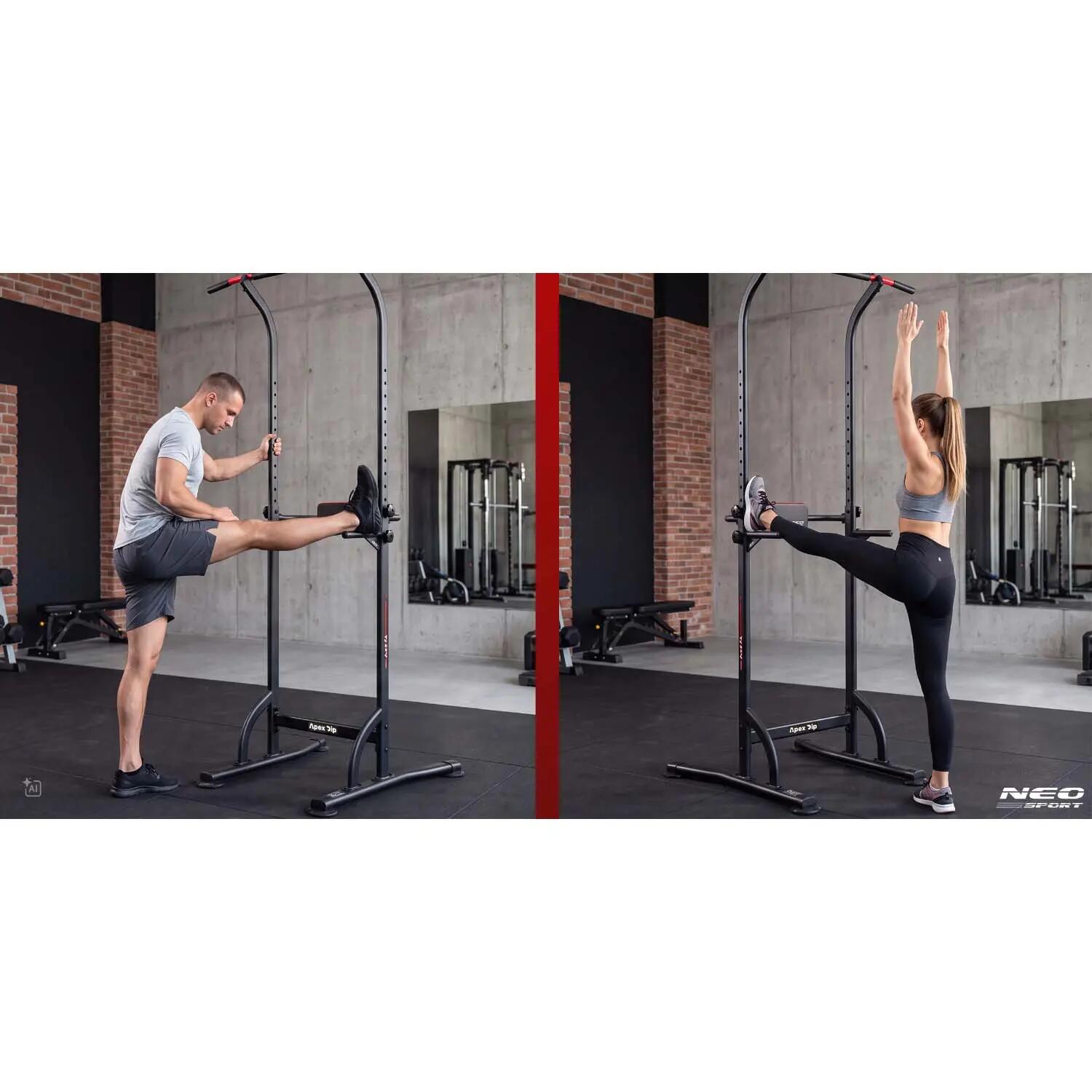 Drążek do podciągania Neo-sport Apex Dip wolnostojący stabilny udźwig 100 kg 9/11