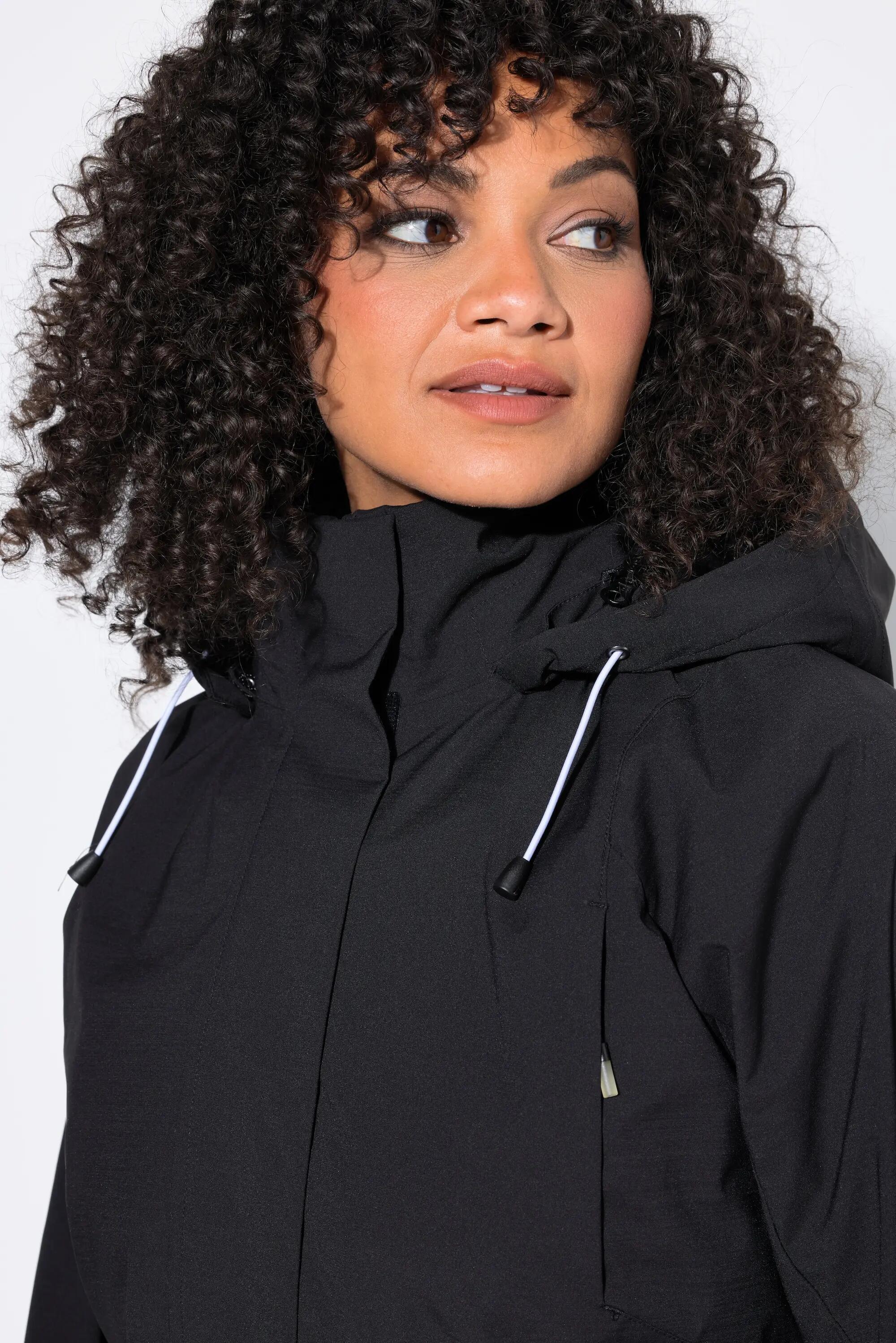 Damen Long-Funktionsjacke wasserdicht Kapuze Windfang 5/7