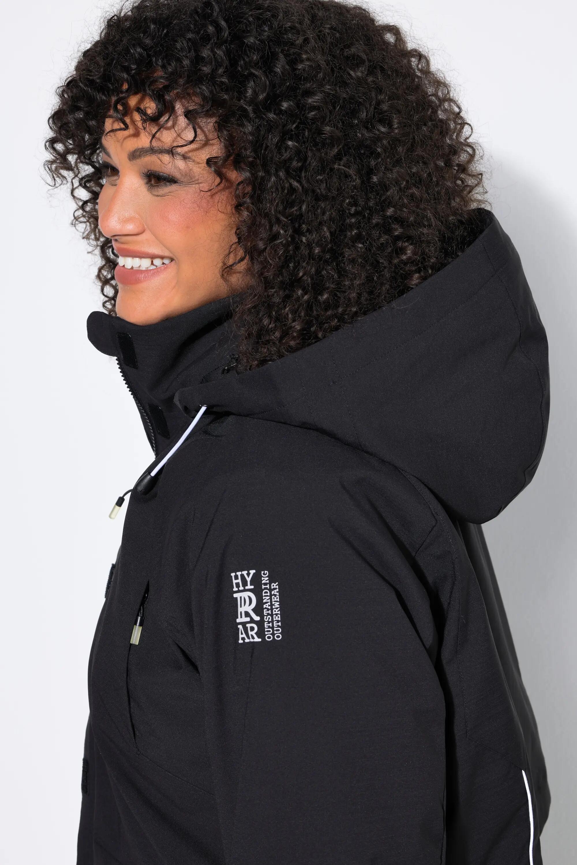 Damen Long-Funktionsjacke wasserdicht Kapuze Windfang 3/7