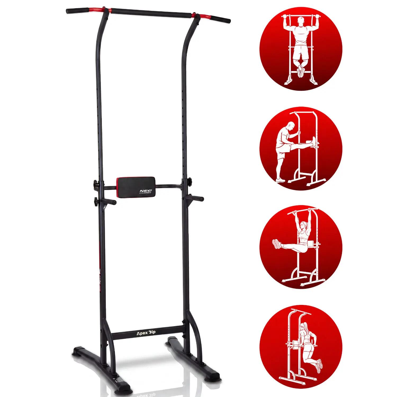 Drążek do podciągania Neo-sport Apex Dip wolnostojący stabilny udźwig 100 kg 4/11