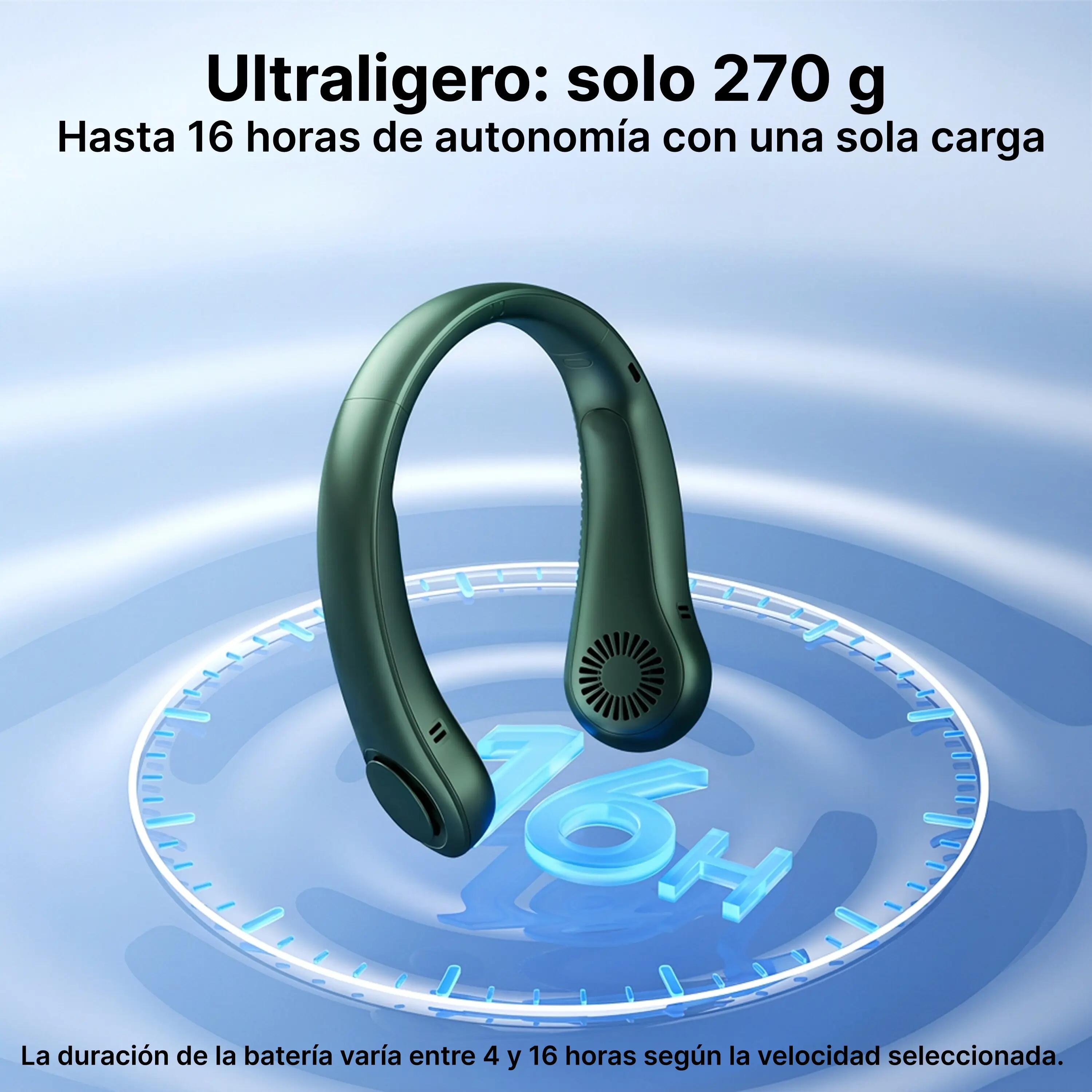 Ventilador de cuello Jisulife Life 3 4000 mAh verde 9/10