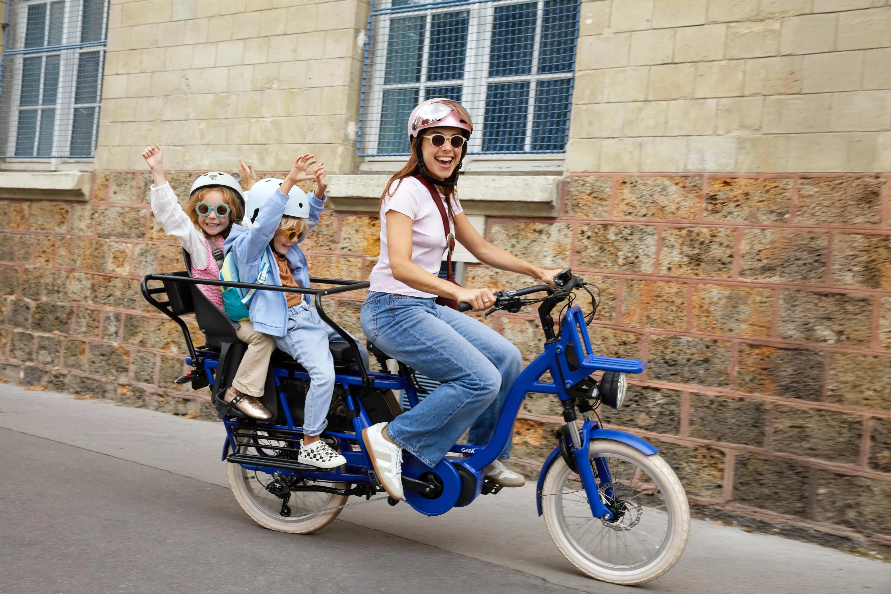 Vélo Cargo GAYA, L'Original Le Long, Safran, Pack Enfants 2/7