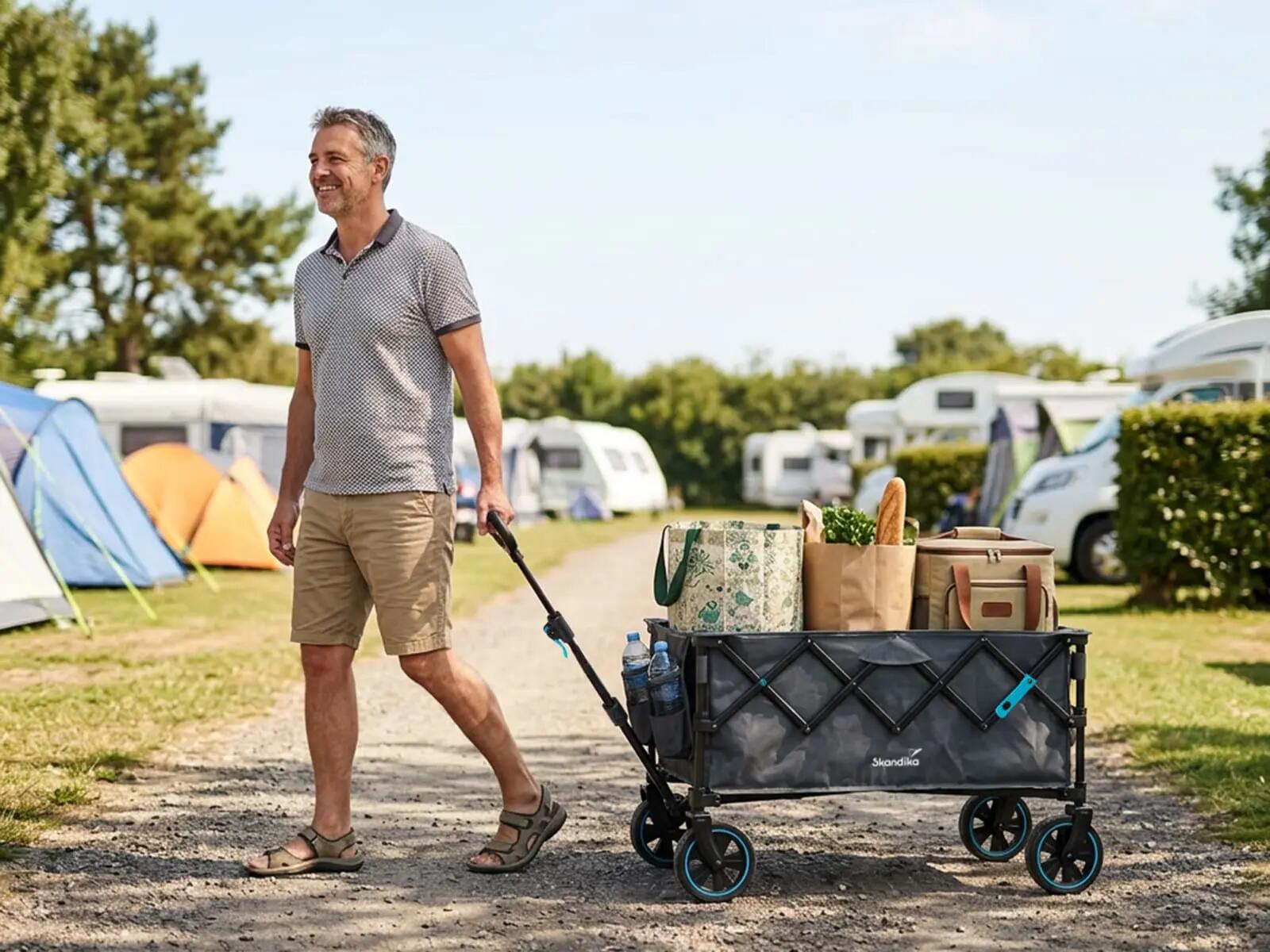 Carrito de mano plegable Kjerre 128 - hasta 100 kg - 128 litros - asa ajustable 4/15