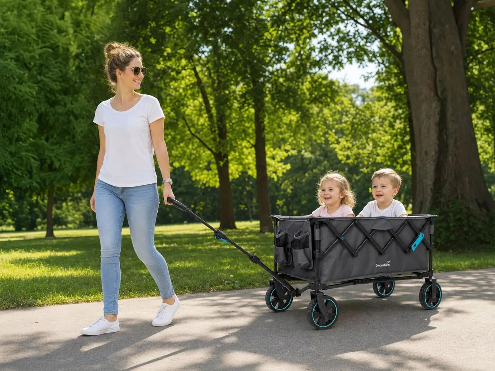 Carrito de mano plegable Kjerre 128 - hasta 100 kg - 128 litros - asa ajustable 3/15