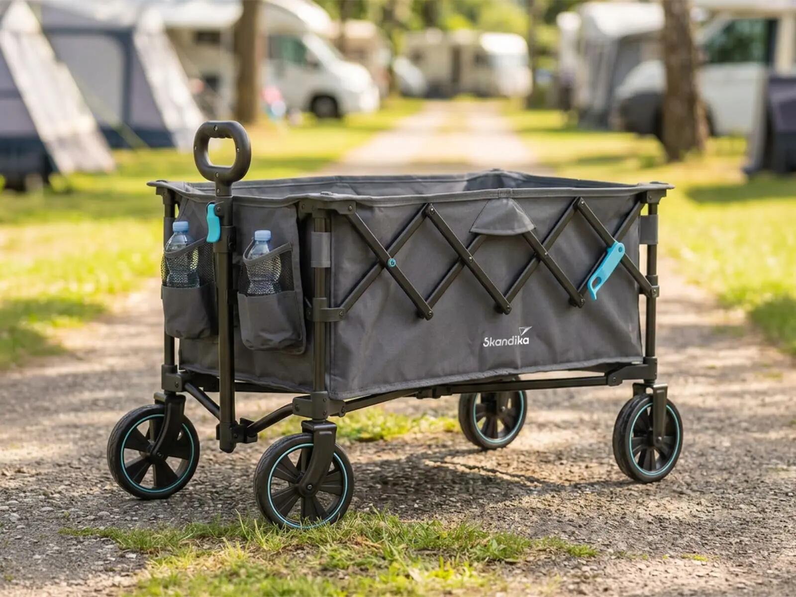 Carrito de mano plegable Kjerre 128 - hasta 100 kg - 128 litros - asa ajustable 14/15