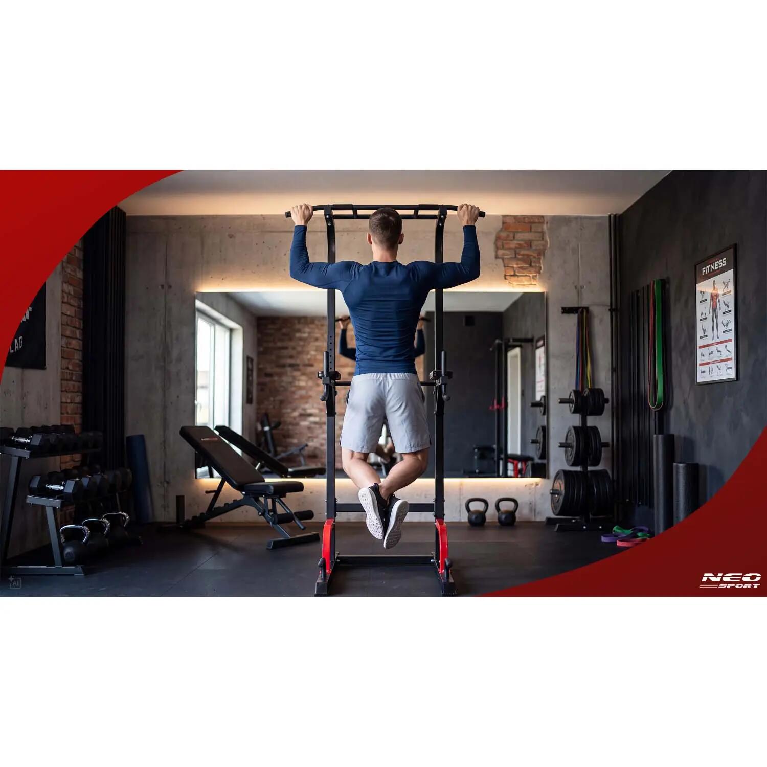 Drążek do podciągania Neo-sport Apex Frame wolnostojący stabilny udźwig 150 kg 9/12