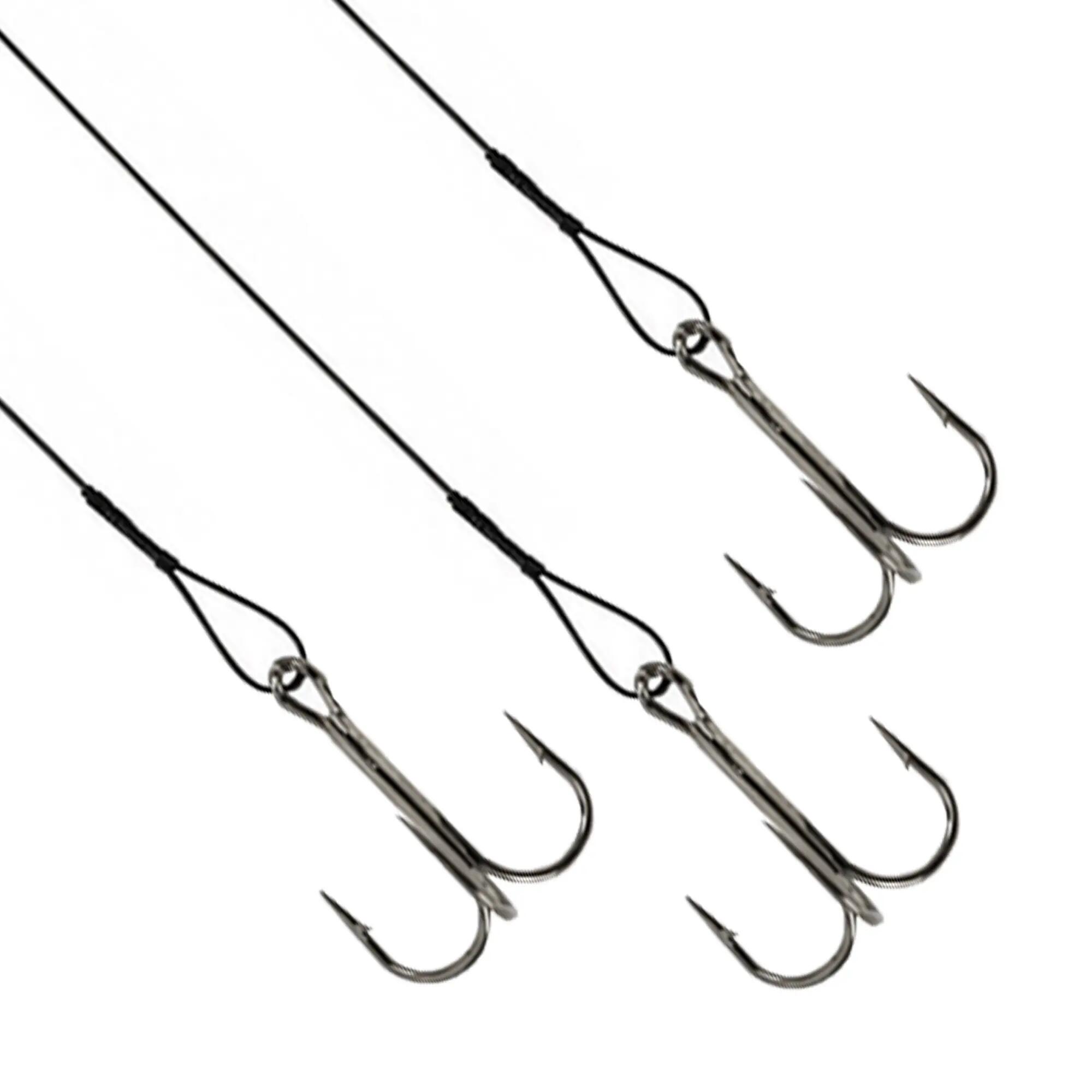 DLT Steel Leaders with Treble Hook - 30 Pieces - 15 20 and 30 cm 5/6
