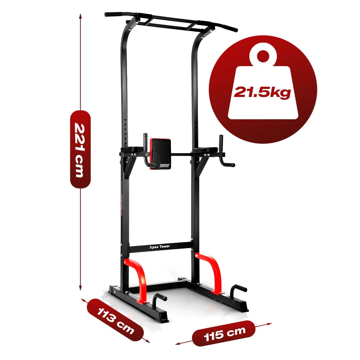 Drążek do podciągania Neo-sport Apex Frame wolnostojący stabilny udźwig 150 kg 12/12