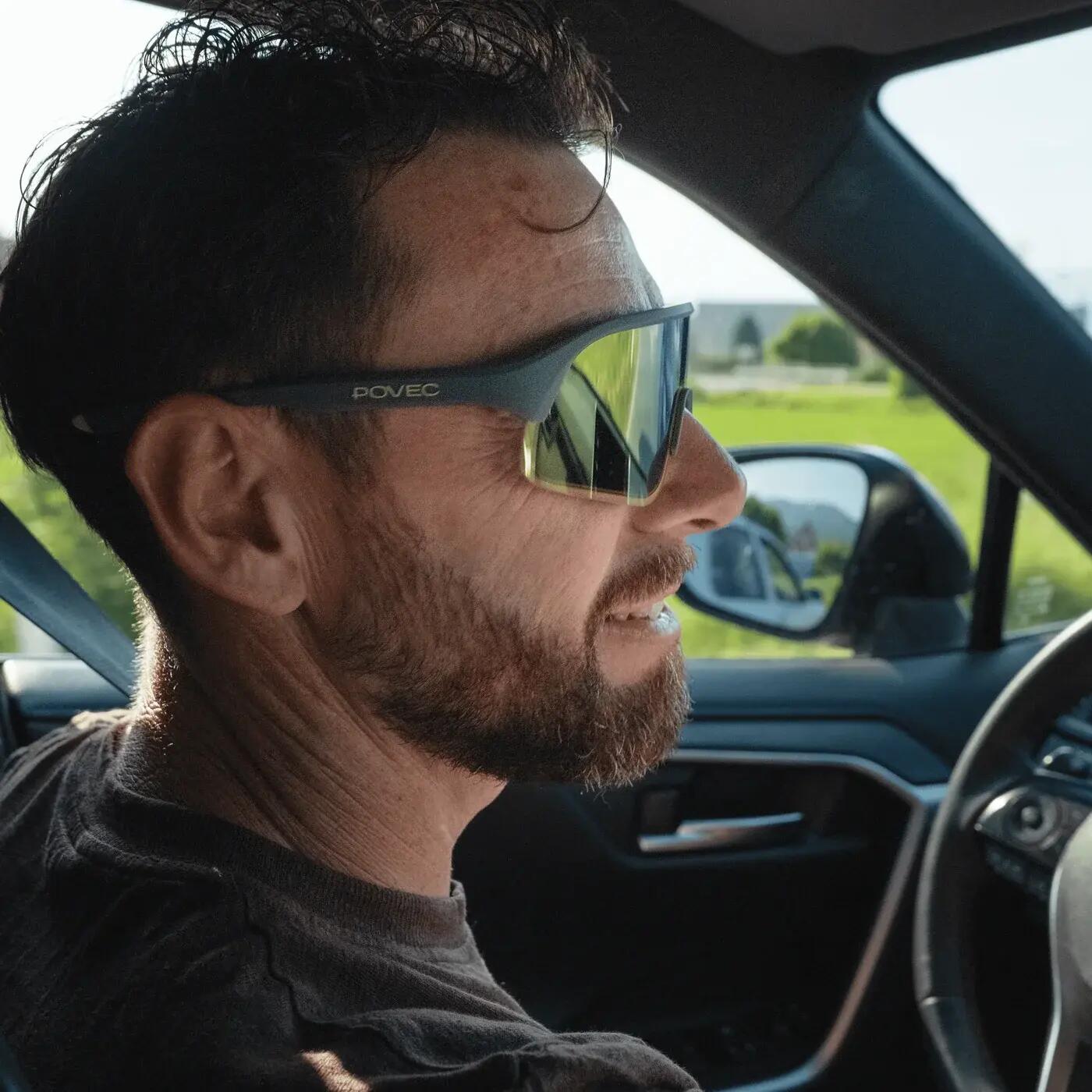 Lunettes de Soleil de Sport Électrochromiques C1 Bleu Denim - Or Revo 5/5