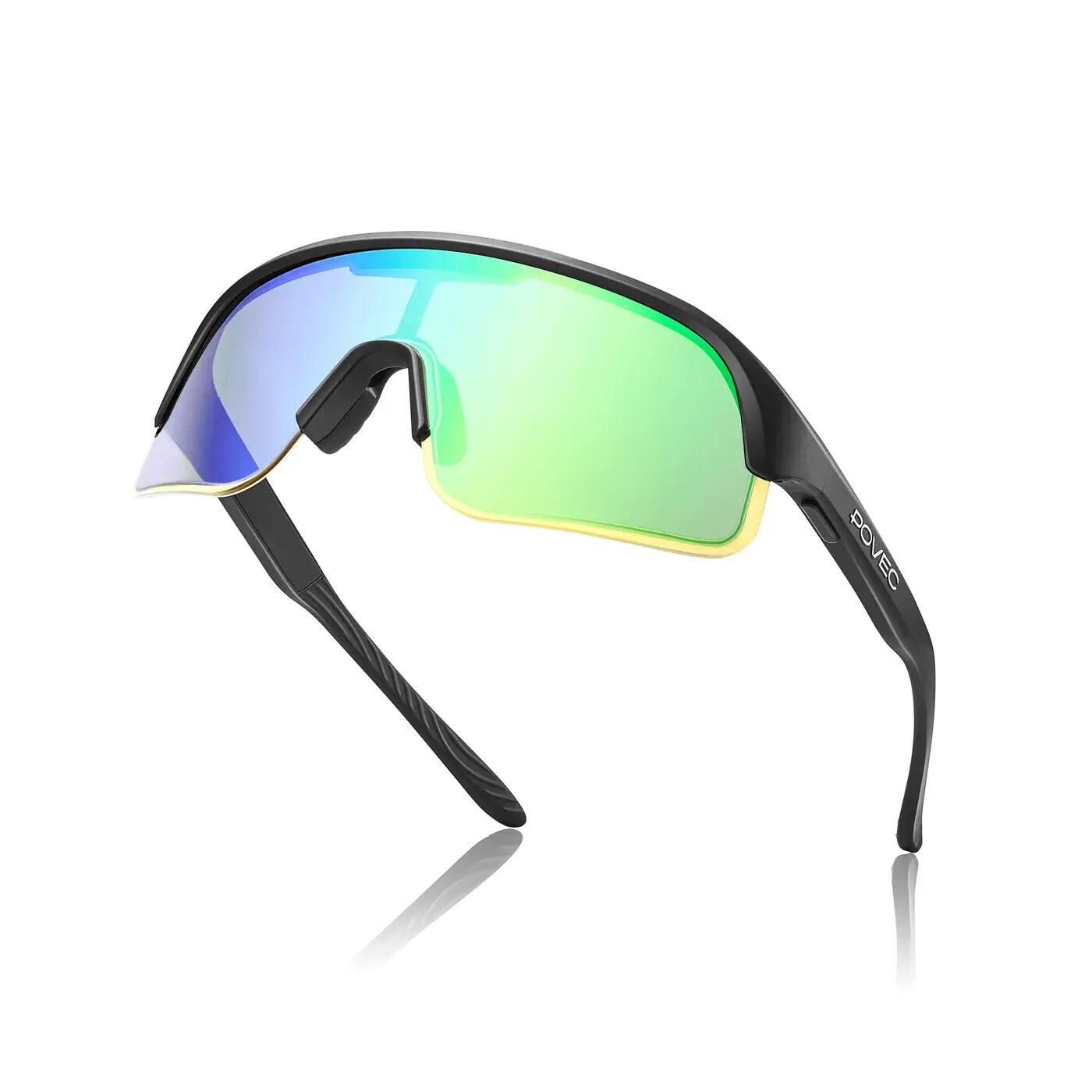 Lunettes de Soleil de Sport Électrochromiques C1 Noir Mat - Vert Revo 4/6