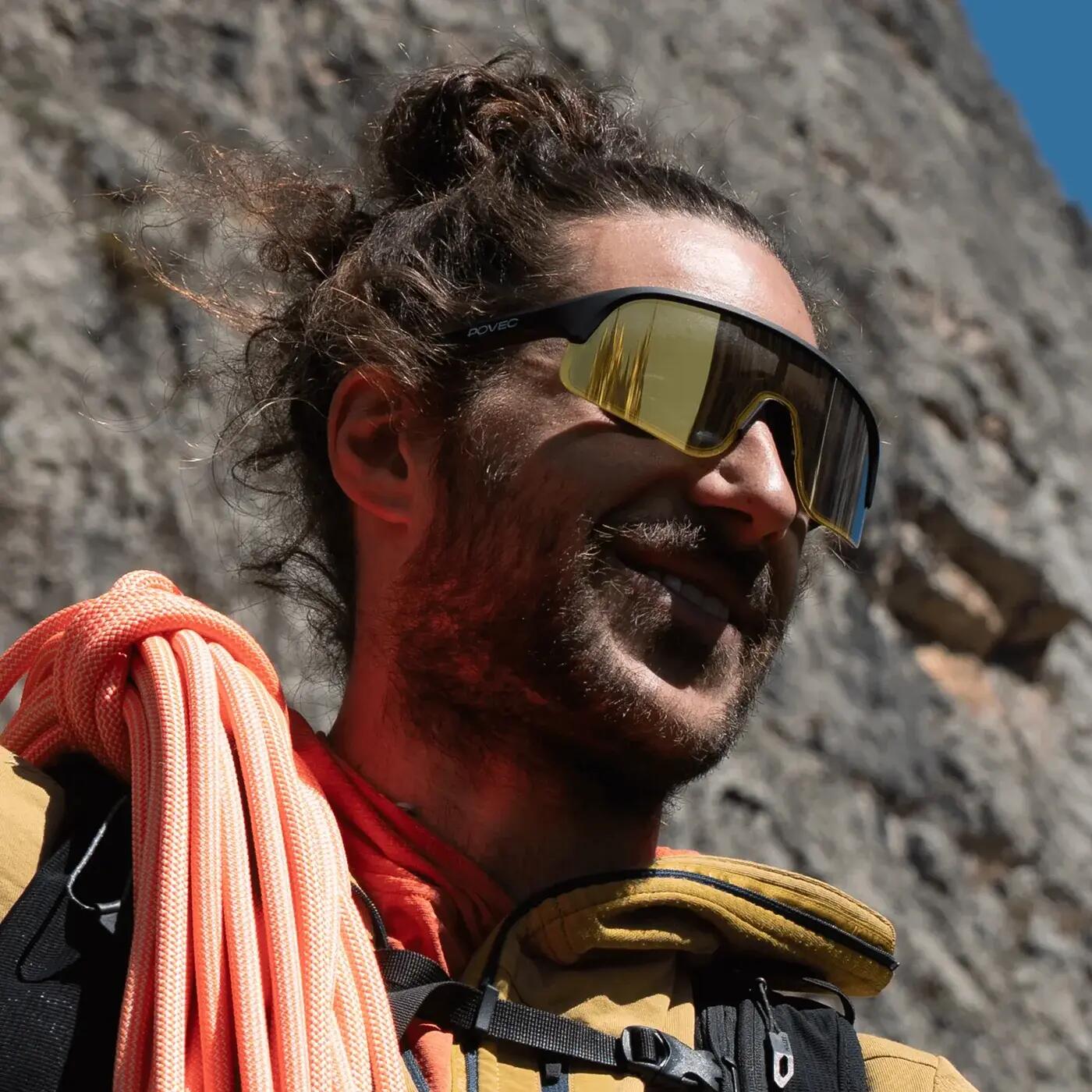 Occhiali da Sole Sportivi Elettrocromici C1 Nero Opaco - Oro Revo 6/7