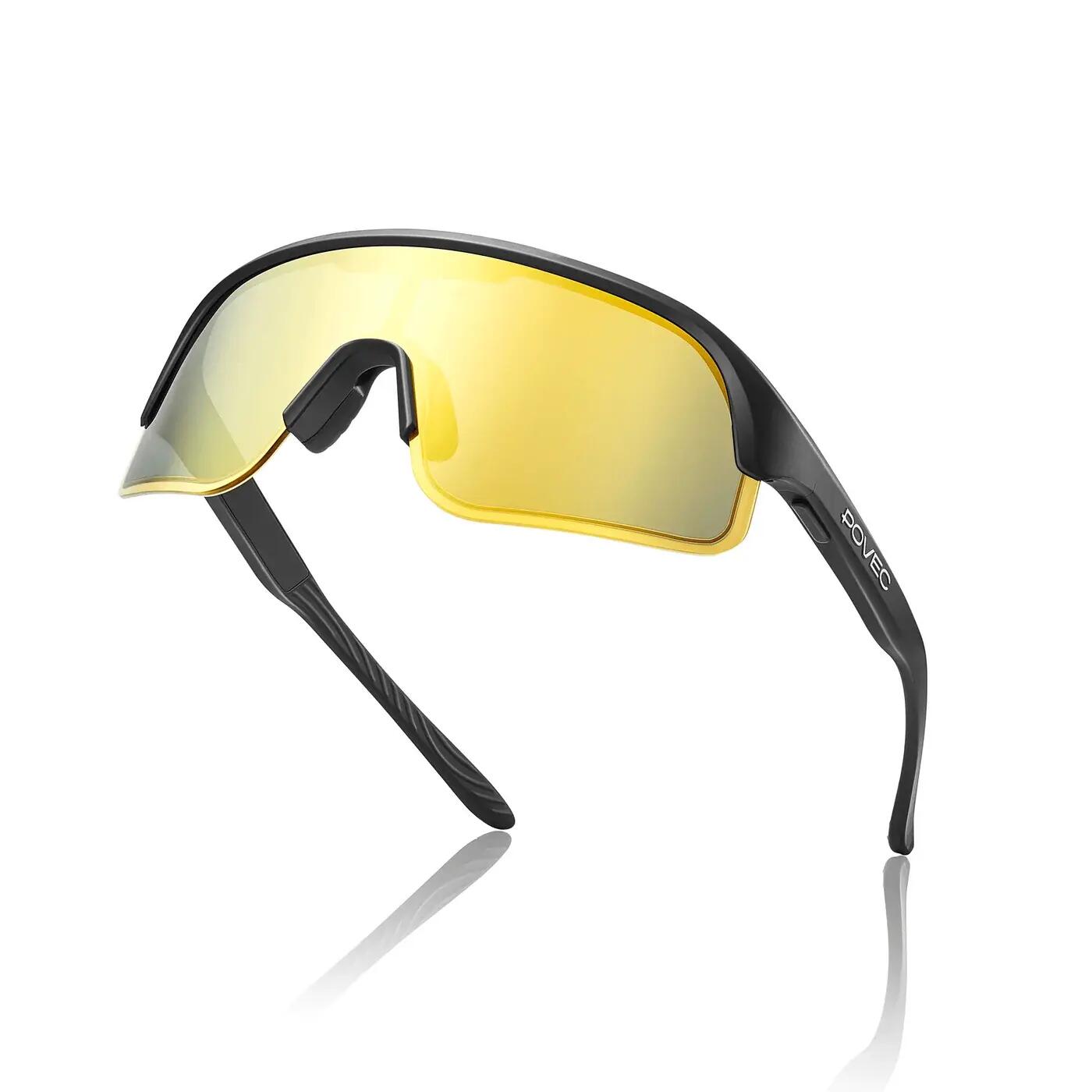 Occhiali da Sole Sportivi Elettrocromici C1 Nero Opaco - Oro Revo 4/7