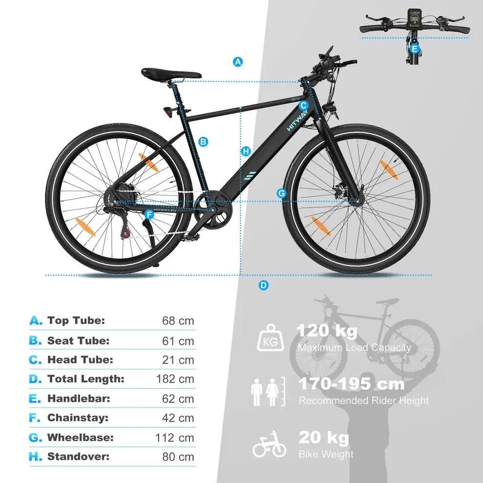 E-Bike 700C×42C Elektrofahrrad 36V 12Ah City E-Bike Elektro Citybike BK19 2/3