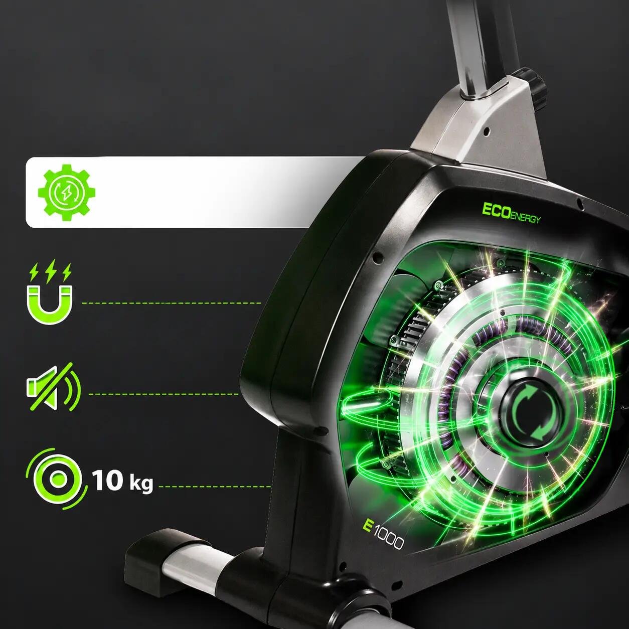 Hometrainer - eigen aandrijving - incl. mat & hartslagband - ECO 1000 6/10
