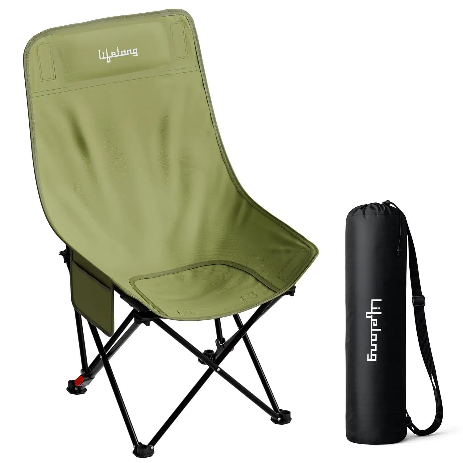 Lifelong Camping Foldable Chair for Travelling with Adjustable 3-Position Recline -  1