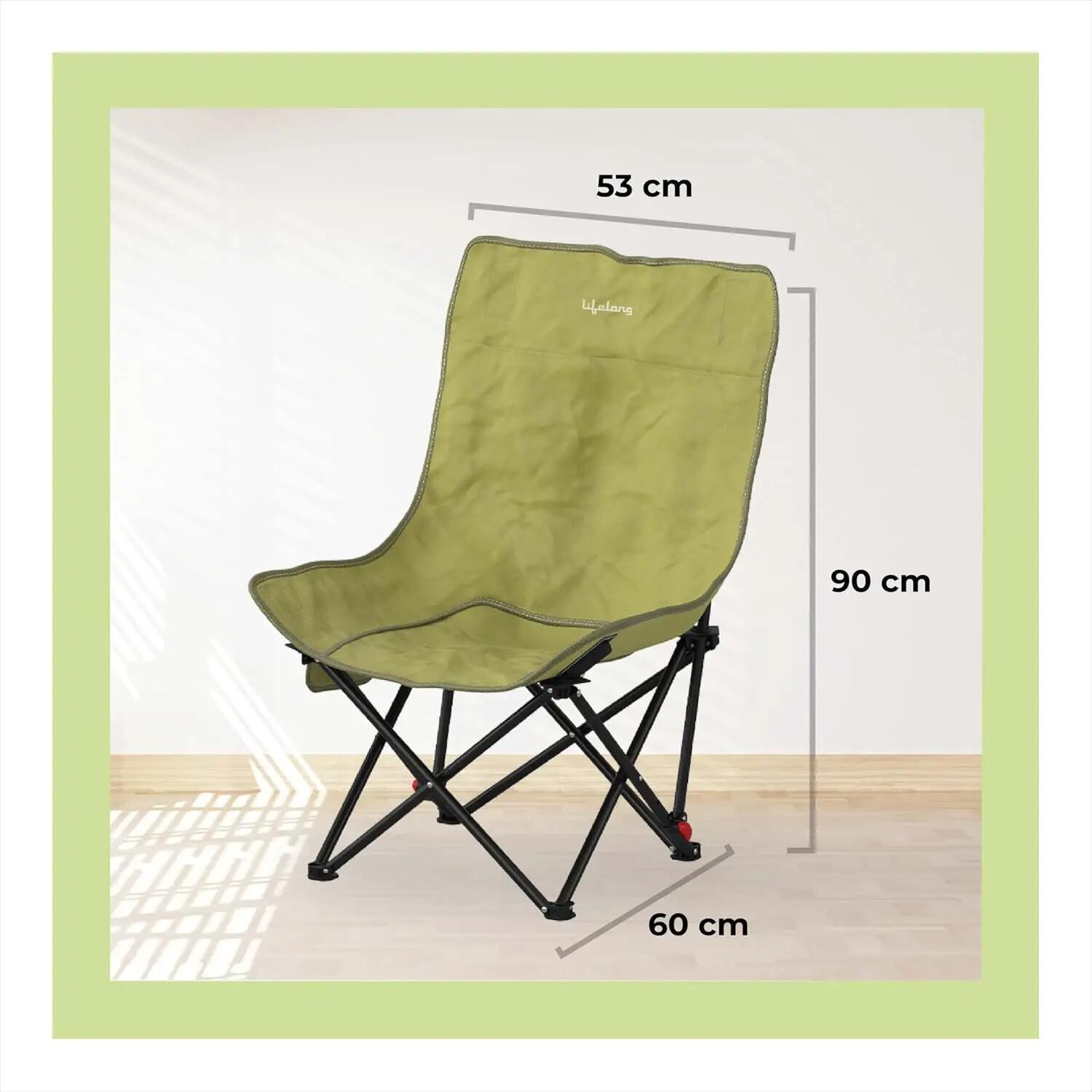 Lifelong Camping Foldable Chair for Travelling with Adjustable 3-Position Recline -  2