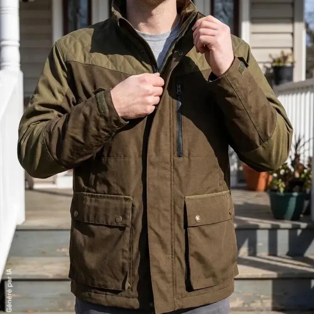 Veste Treeland Baroudeur marron polyester coton renforcé 4/5