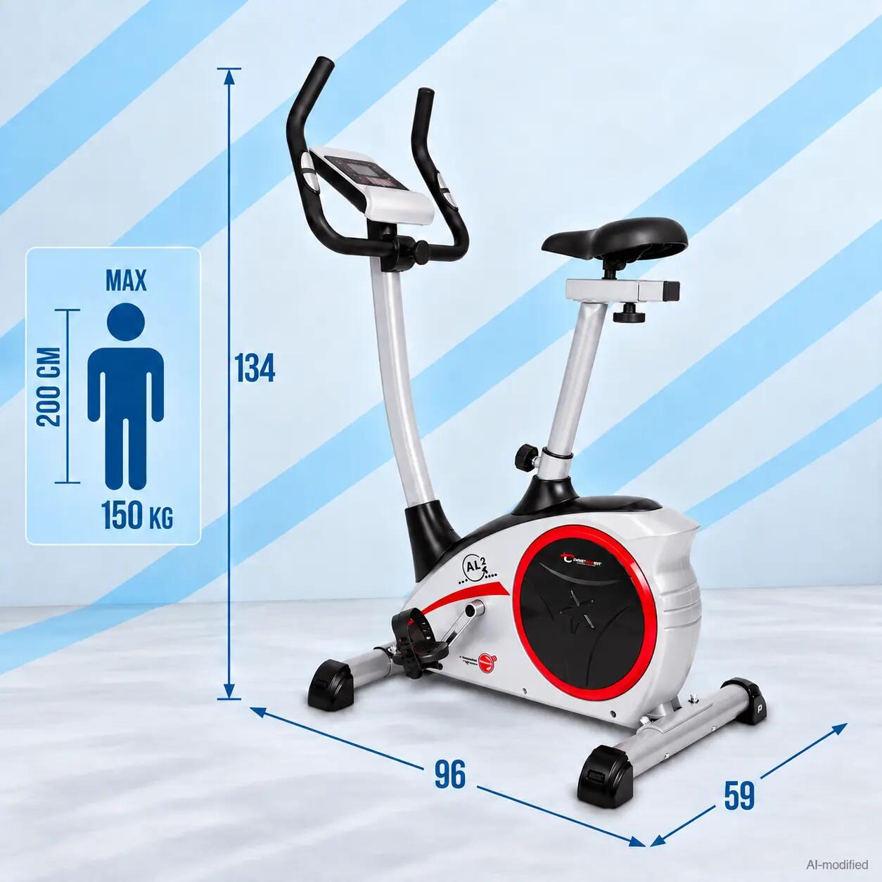 Heimtrainer - 150kg - inkl. Pulsgurt +  Matte - AL 2S Digital 5/9
