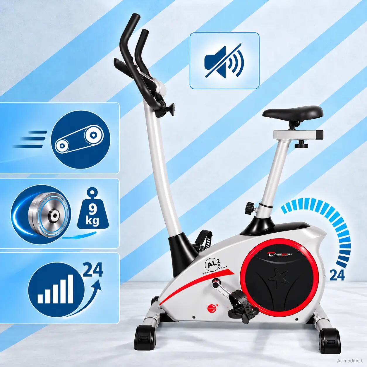 Heimtrainer - 150kg - inkl. Pulsgurt +  Matte - AL 2S Digital 4/9