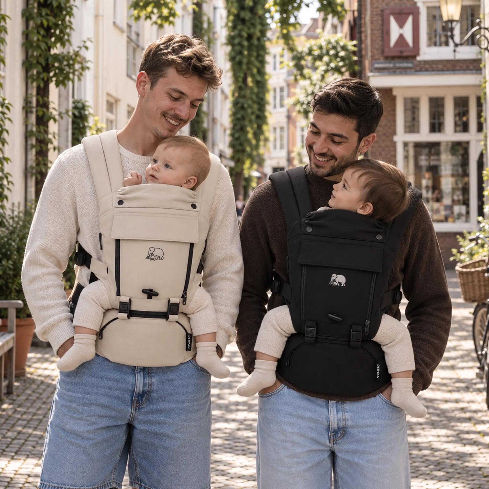Pack Luxe Ergonomic Baby Carrier - Babytrage + Aufbewahrungstaschen 8/8