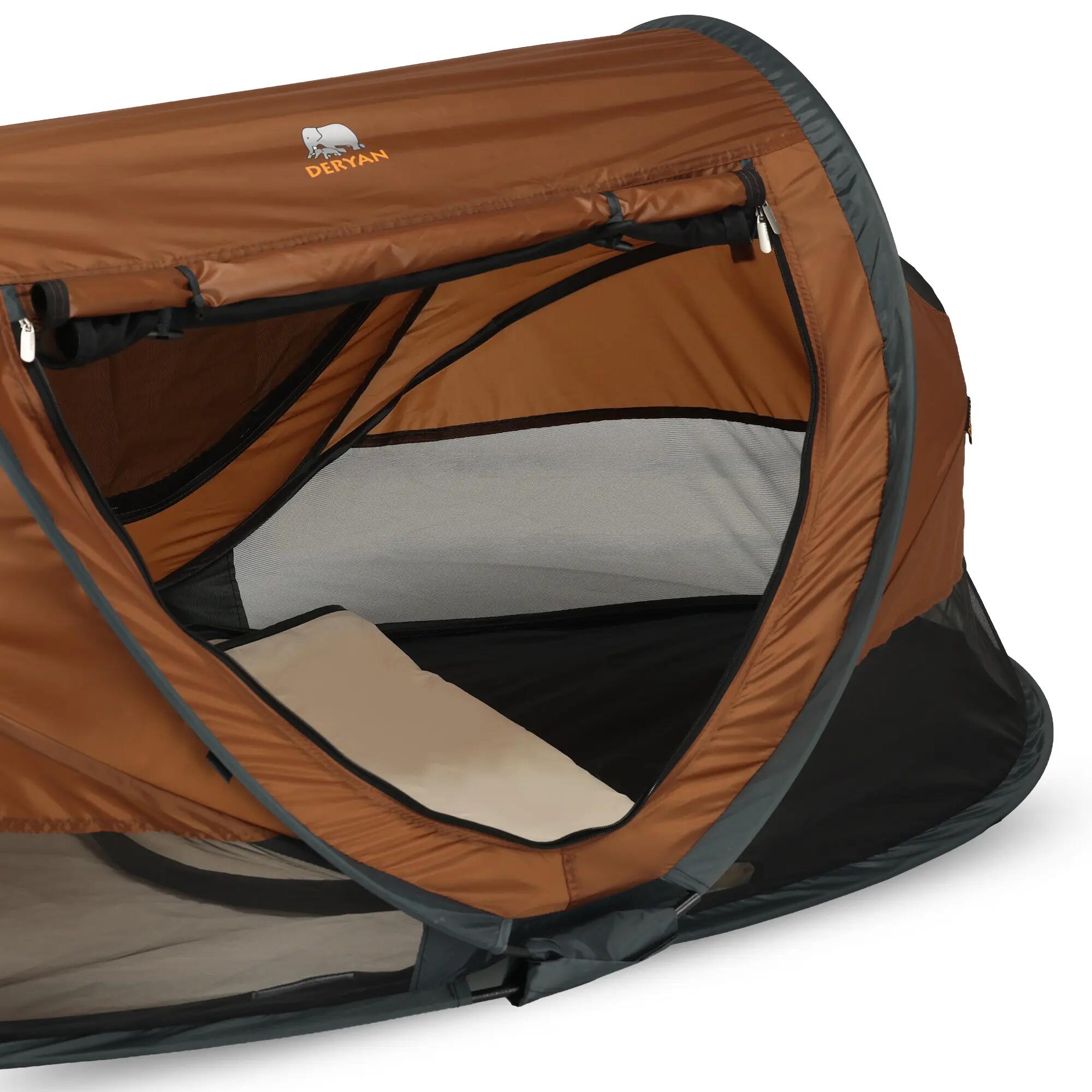 Peuter Luxe Campingbedje - Inclusief zelfopblaasbare matras - Caramel 4/8