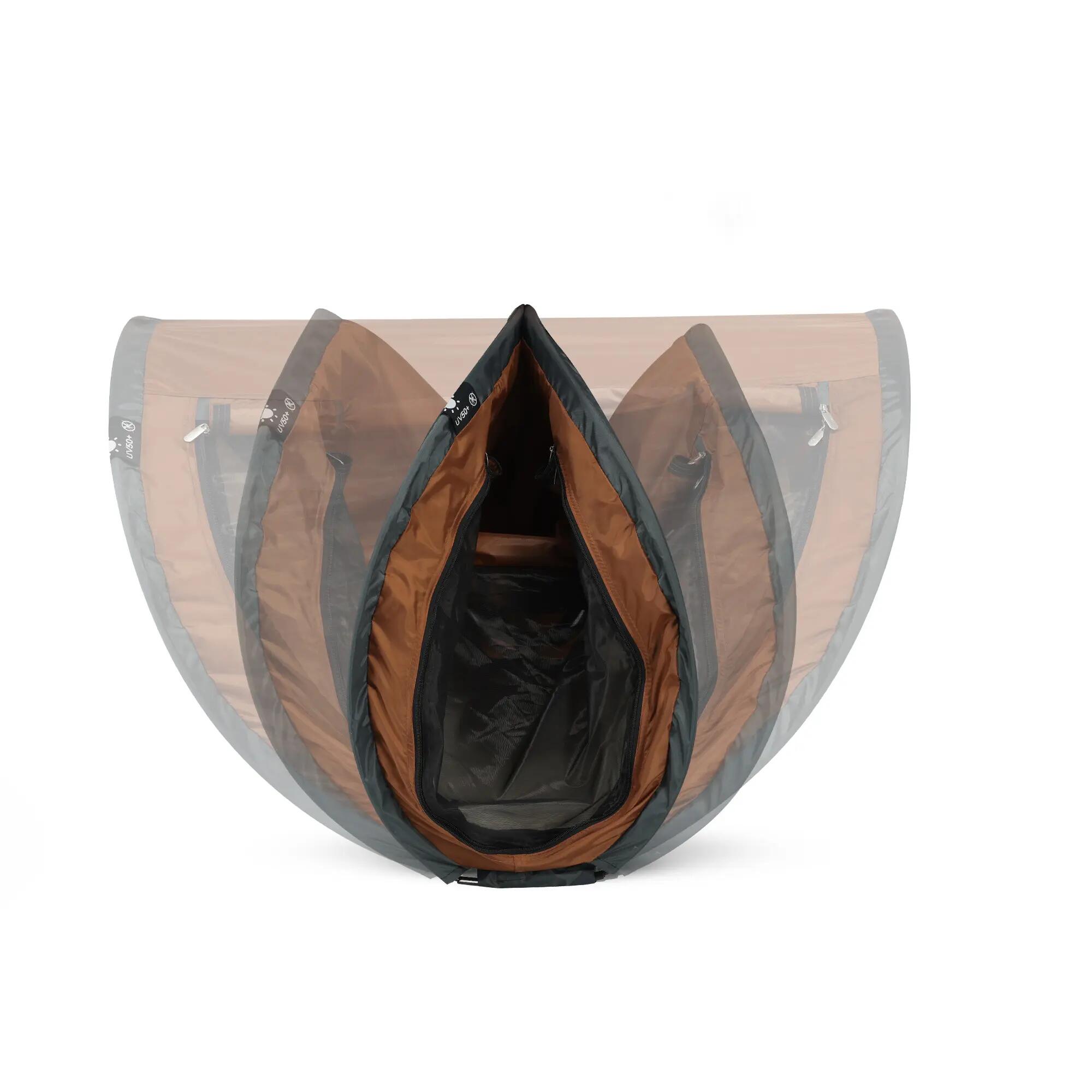 Peuter Luxe Campingbedje - Inclusief zelfopblaasbare matras - Caramel 3/8