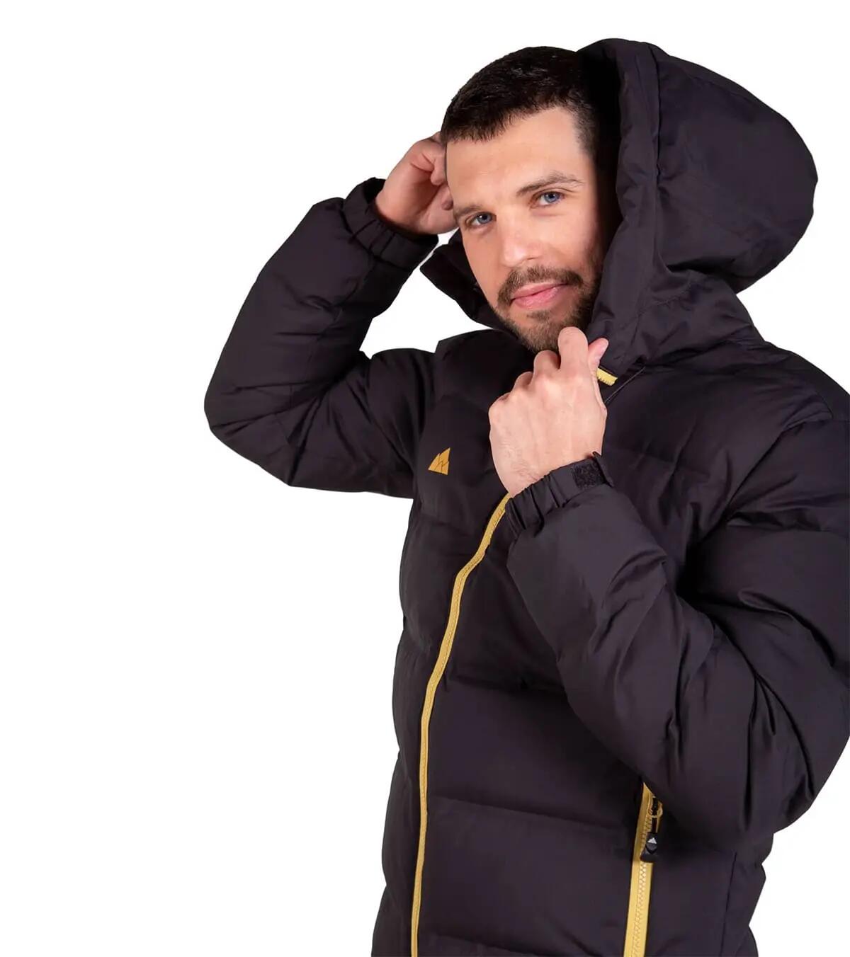 Chaqueta Térmica de Plumas 850 cuins Wendigo Impermeable Unisex Negro-Dorado 4/5