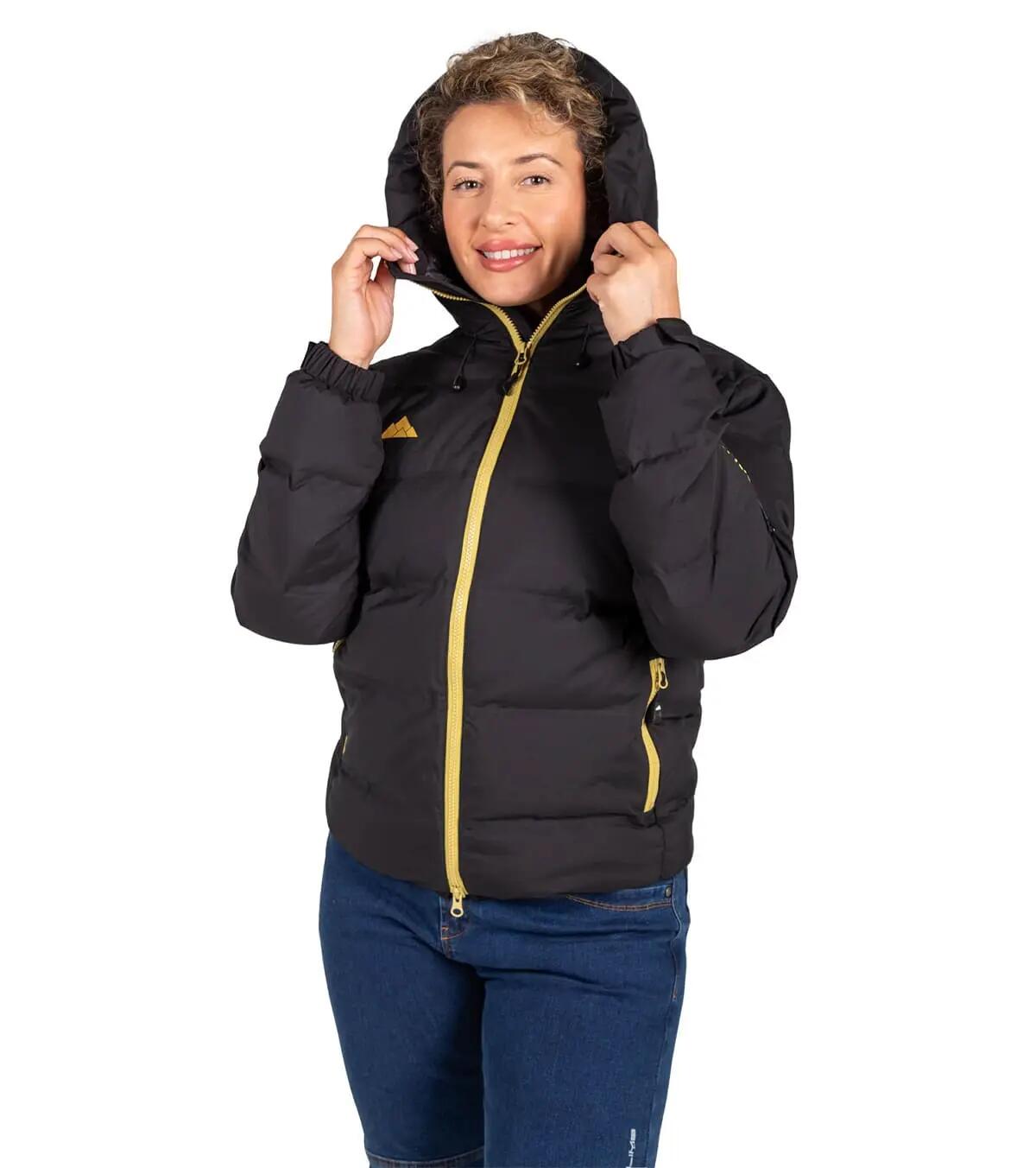 Chaqueta Térmica de Plumas 850 cuins Wendigo Impermeable Unisex Negro-Dorado 3/5