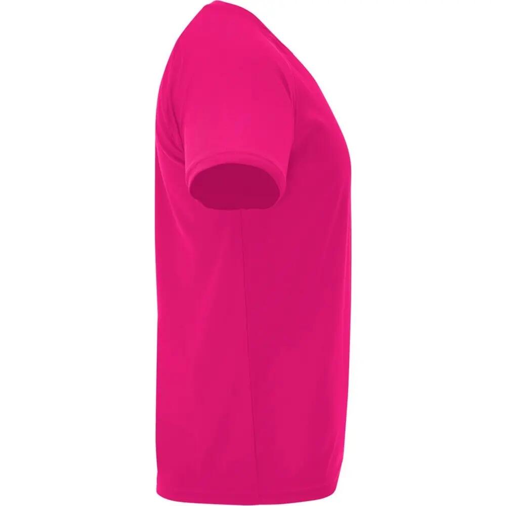 Camiseta Bahrain de Manga Corta Deportivo para Hombre Rosa Fluorescente 4/4