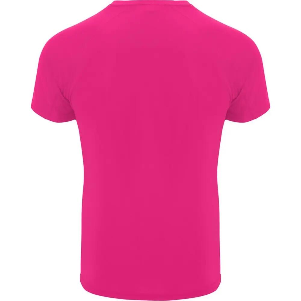 Camiseta Bahrain de Manga Corta Deportivo para Hombre Rosa Fluorescente 2/4